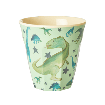 Medium Melamine Cup - Sage Green - Dinosaurs Print | Boutique Ballooons