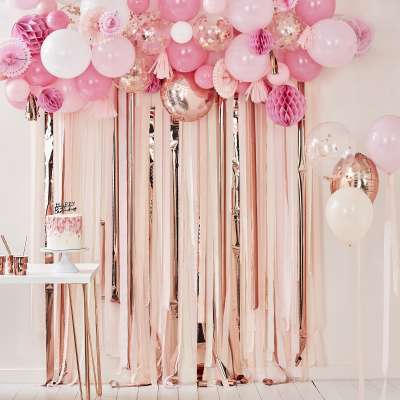 Clear Foil & Confetti Happy Birthday Balloons Banner