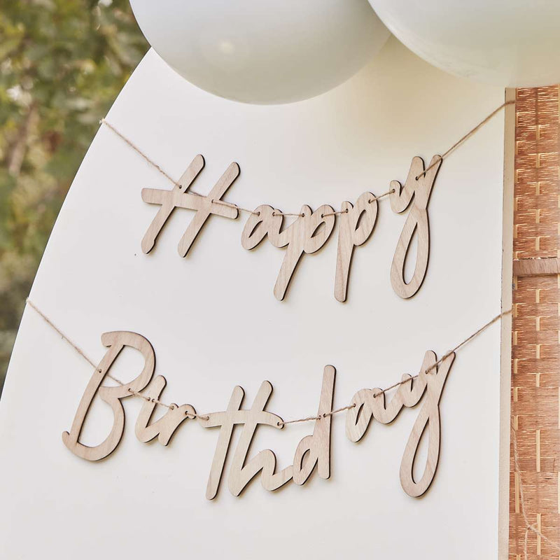 Wooden Happy Birthday Bunting