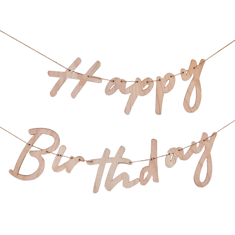 Wooden Happy Birthday Bunting