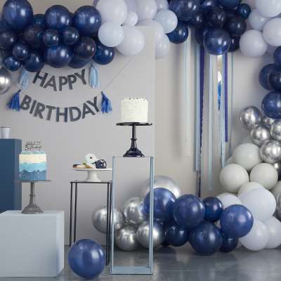 Silver Acrylic Happy Birthday Cake Topper