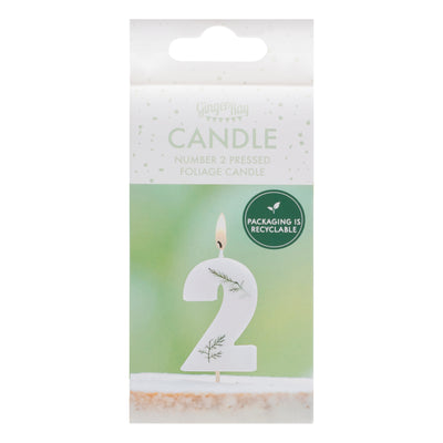 Leaf Foliage Number 2 Birthday Candle
