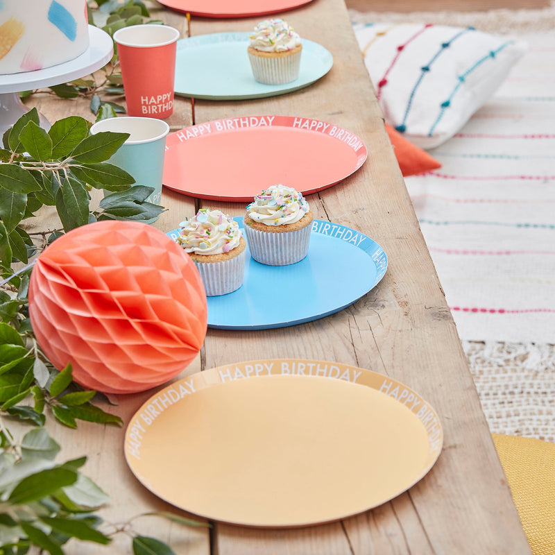 Brights Happy Birthday Paper Plates