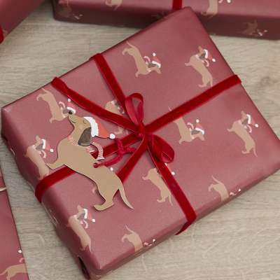 Sausage Dog Christmas Wrapping Paper Kit