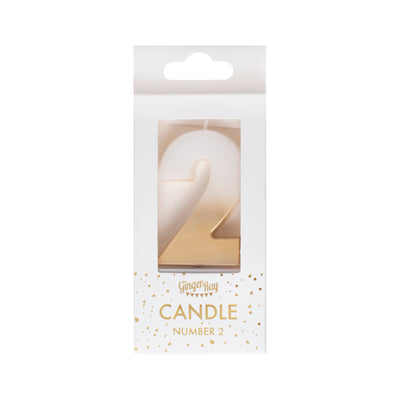 Gold Ombre 2 Number Birthday Candle