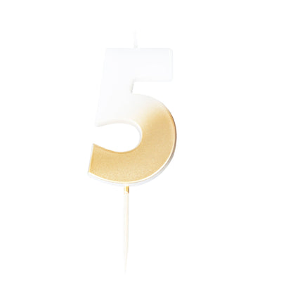 Gold Ombre 5 Number Birthday Candle | Boutique Ballooons