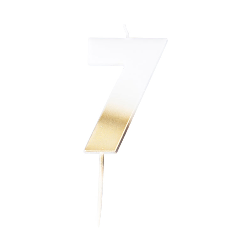 Gold Ombre 7 Number Birthday Candle | Boutique Ballooons