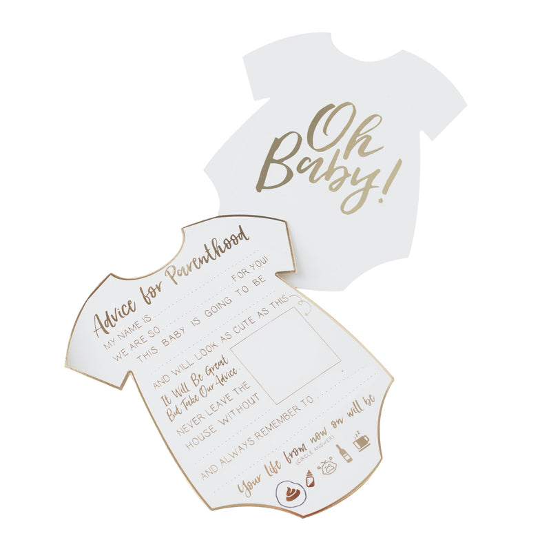 Gold Foiled Baby Shower Advice Cards | Boutique Ballooons