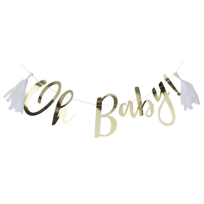 Gold Oh Baby! Baby Shower Bunting