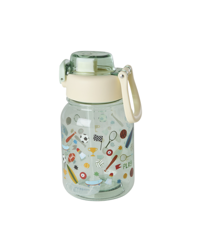 Tritan Drinking Bottle - Soft Green - Sports Print