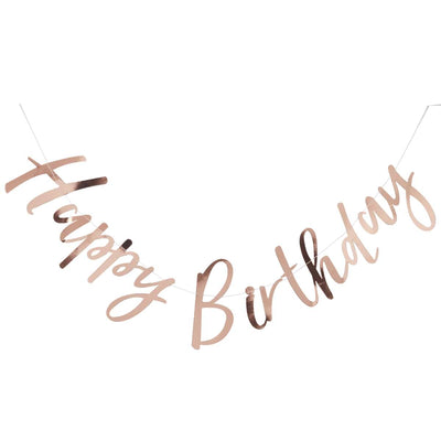 Rose Gold Happy Birthday Bunting | Boutique Ballooons