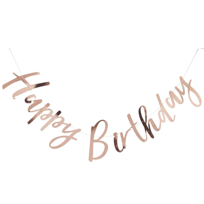 Rose Gold Happy Birthday Bunting | Boutique Ballooons