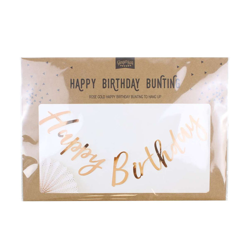 Rose Gold Happy Birthday Bunting | Boutique Ballooons