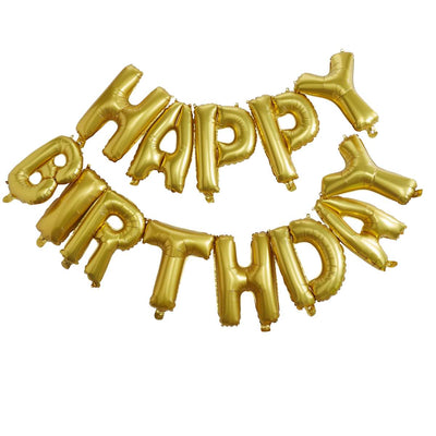 Gold Happy Birthday Foil Balloon Bunting - Pick and Mix | Boutique Ballooons
