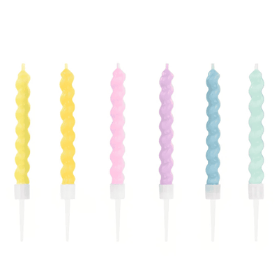 6 Kuchenkerzen - Pastel Birthday Curls | Boutique Ballooons