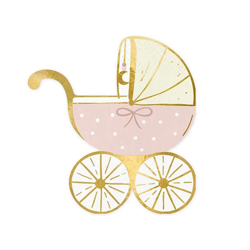 20 Servietten Trend - 15cm - Baby Stroller Rosa