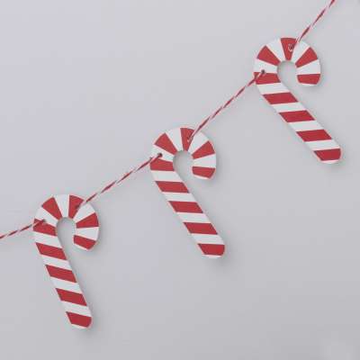 Candy Cane Shaped Wooden Christmas Bunting