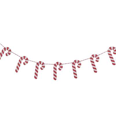 Candy Cane Shaped Wooden Christmas Bunting