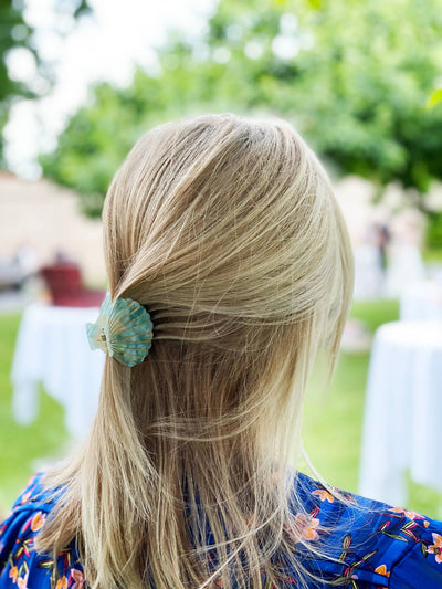 Shell Haarspange blau