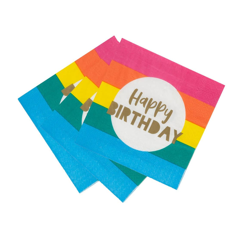 Talking Tables - Rainbow Happy Birthday Servietten — 20 Stück | Boutique Ballooons