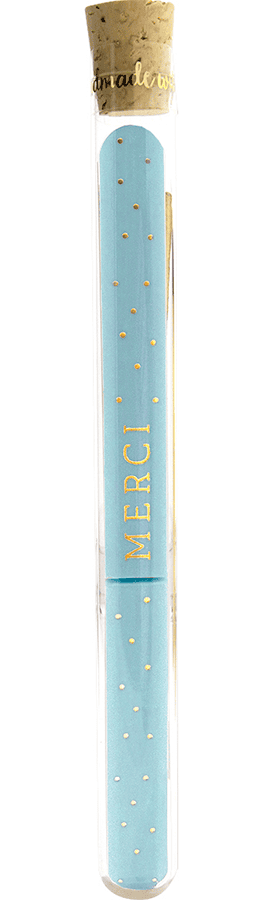 Sparkling Message Merci im Reagenzglas