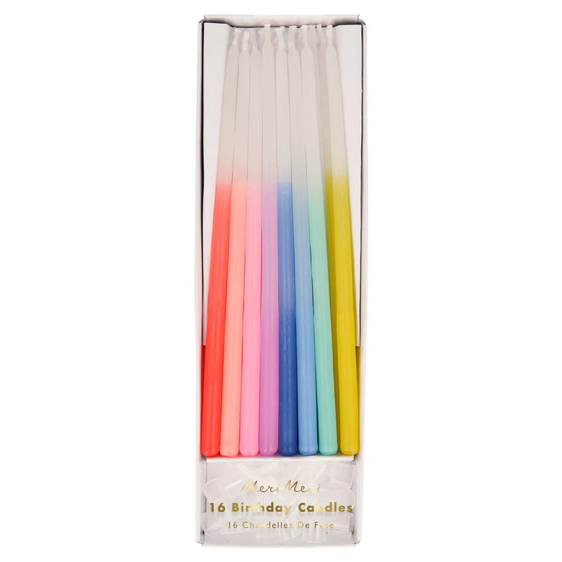 Rainbow Dipped Tapered Candles | Boutique Ballooons