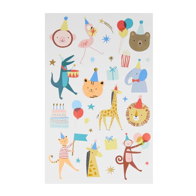 Animal Parade Tattoo Sheets | Boutique Ballooons