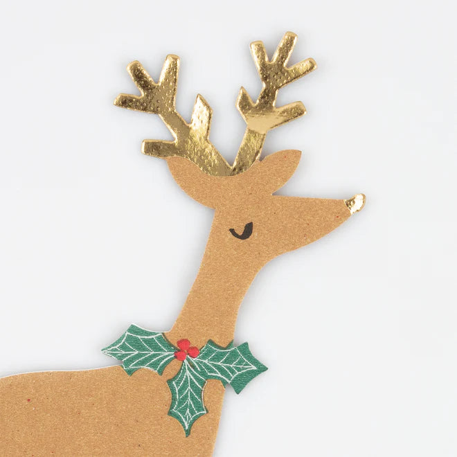 Reindeer With Holly Napkins