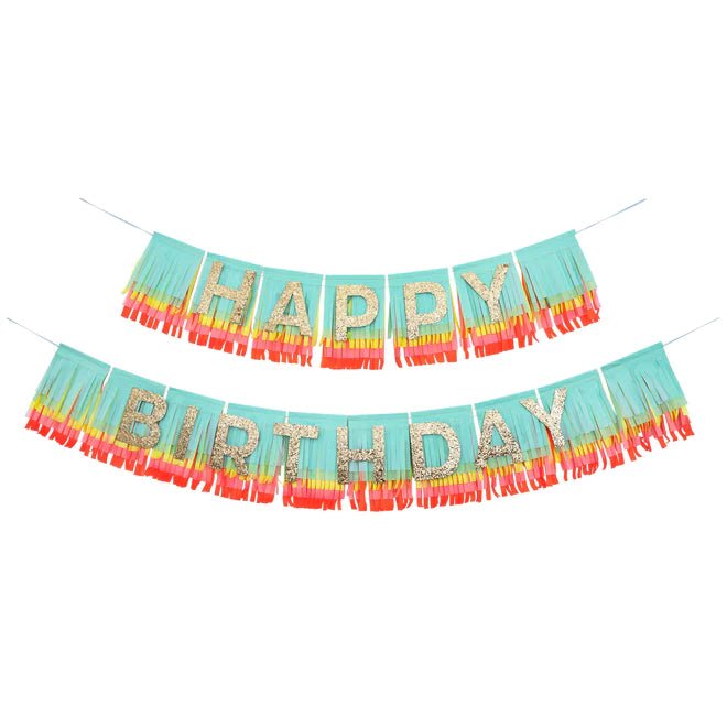 Rainbow Happy Birthday Fringe Garland