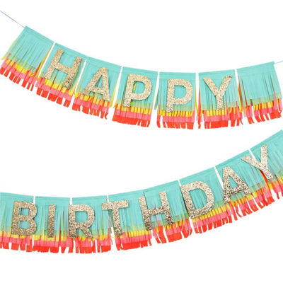 Rainbow Happy Birthday Fringe Garland | Boutique Ballooons