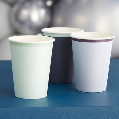 Navy, Blue & Mint Paper Cups | Boutique Ballooons