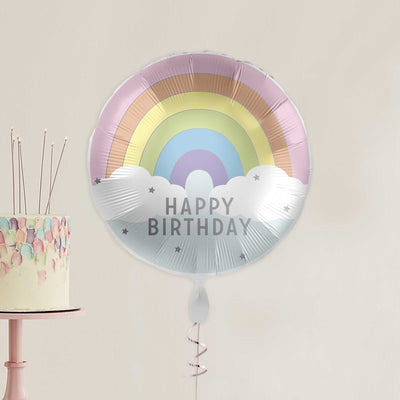 Rainbow Party Happy Birthday Balloon | Boutique Ballooons