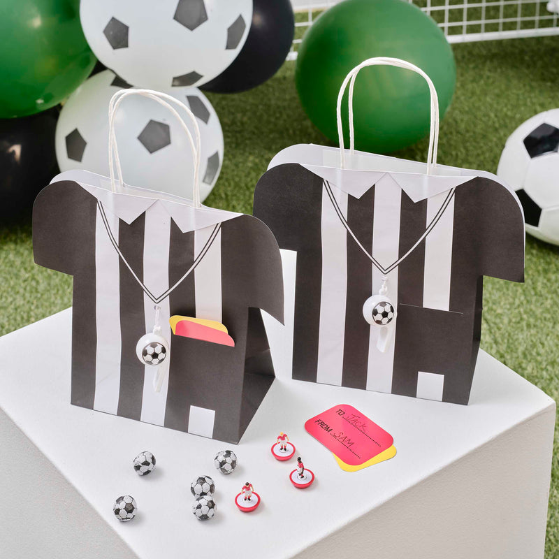 Referee Shirt Football Party Bags with Whistles and Card Tags