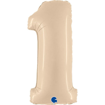 Zahlenballon 1 XXL  - Satin Cream | Boutique Ballooons