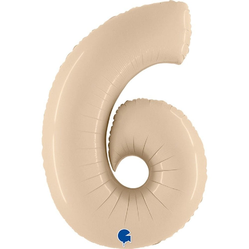 Zahlenballon 6 XXL  - Satin Cream