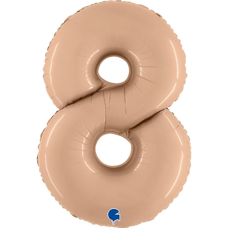 Zahlenballon 8 XXL  - Satin Nude