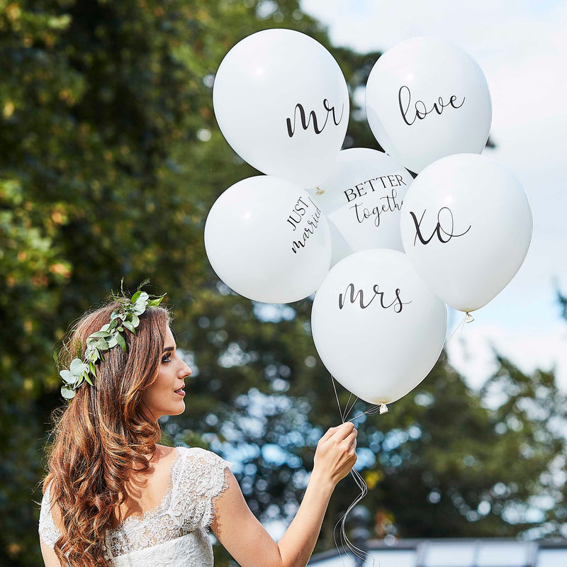 White Wedding Balloons Bundle