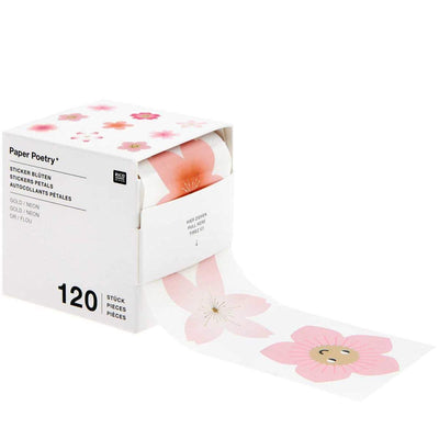 Paper Poetry Sticker Kirschblüten 5cm 120 Stück auf der Rolle Hot Foil | Boutique Ballooons