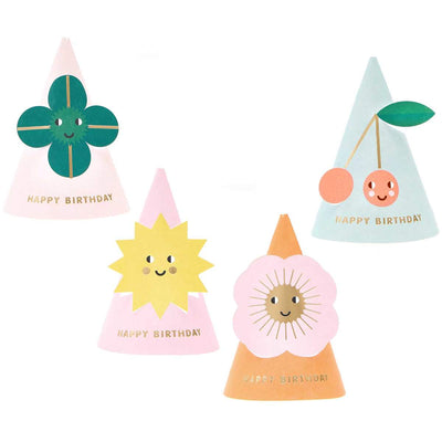 Paper Poetry Mini Partyhüte Happy Birthday 12cm | Boutique Ballooons