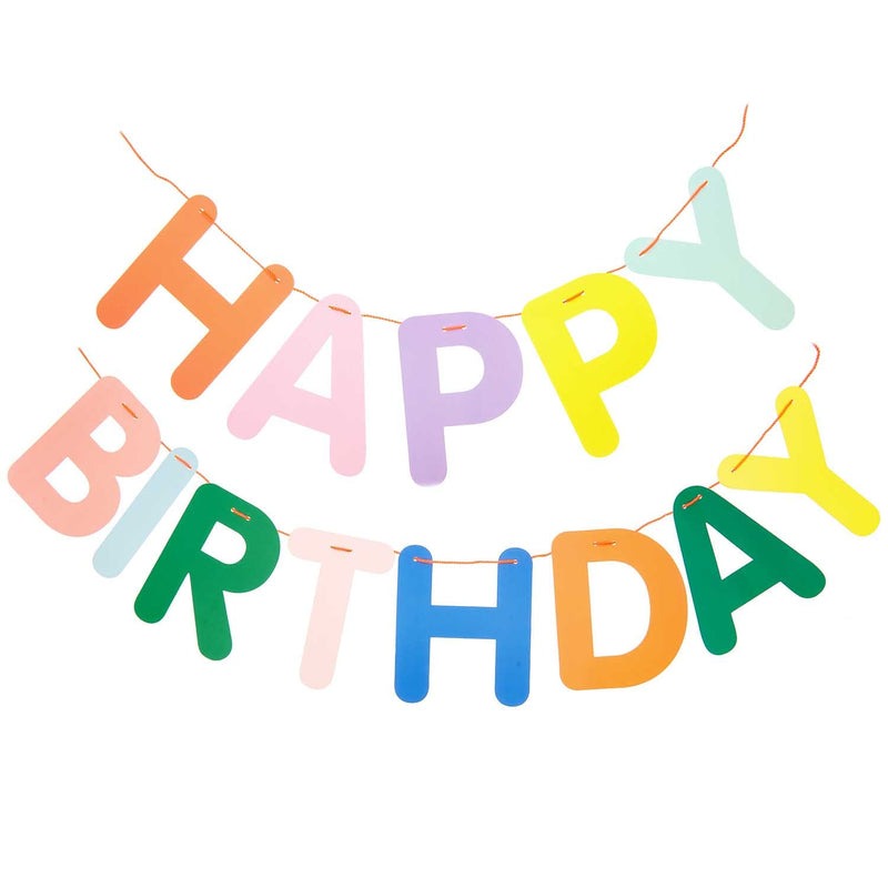 Girlande Happy Birthday, multicolor / neon, FSC MIX
