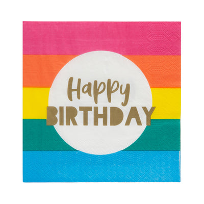 Talking Tables - Rainbow Happy Birthday Servietten — 20 Stück | Boutique Ballooons