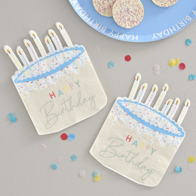 Kuchenförmige Happy Birthday Papierservietten | Boutique Ballooons
