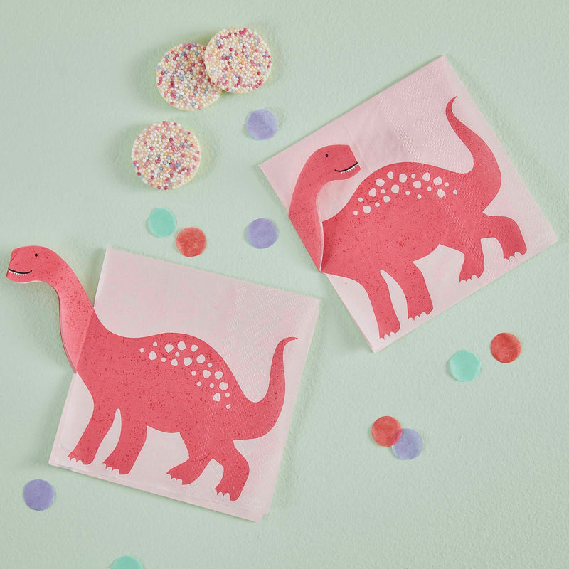 Pink Pop Out Dinosaur Paper Napkin