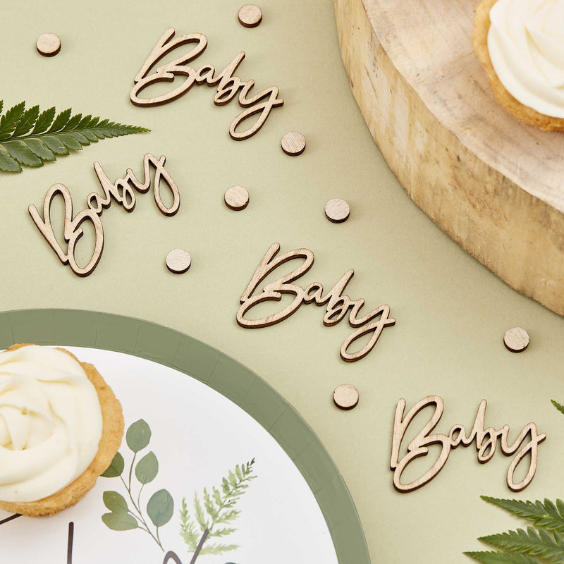 Wooden Baby Shower Confetti | Boutique Ballooons