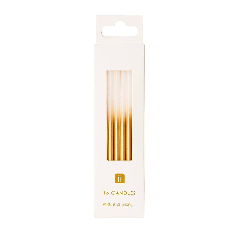 Talking Tables - Weiße und goldene Kerzen - 16er-Pack | Boutique Ballooons