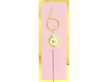 6 gold GIANT Goldstück rosa Wondercandle | Boutique Ballooons