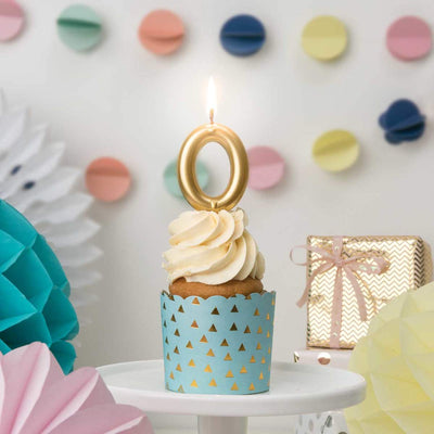 YEY! Let's Party Zahlenkerze 0 Gold | Boutique Ballooons