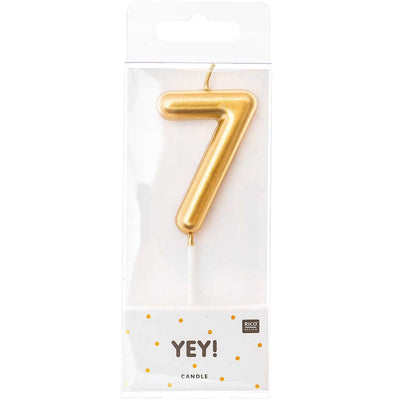 YEY! Let's Party Zahlenkerze 7 Gold