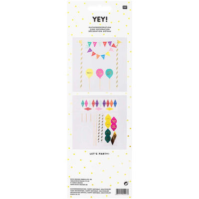 YEY! Let's Party Kuchendekoration Happy Birthday multicolor | Boutique Ballooons