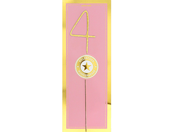 4 gold GIANT Goldstück pink Wondercandle